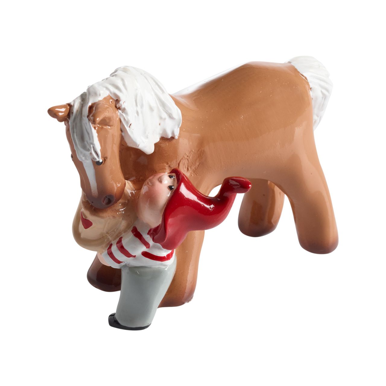 Nääsgränsgården Tomte Tusse füttert sein Pferd Höhe 7 cm weiß,...