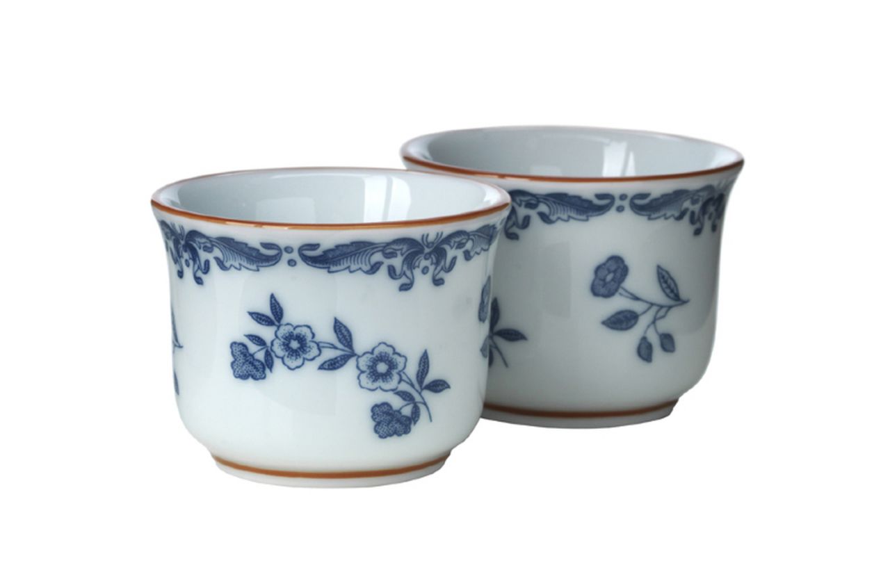 Rörstrand Ostindia Eierbecher 2 Stk. grau, graublau, braun''