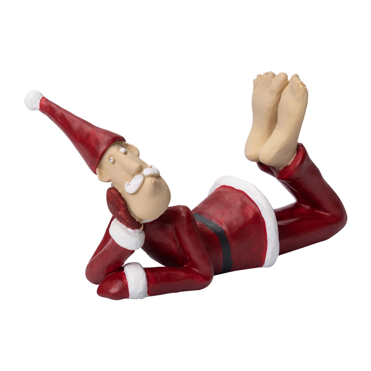 Nääsgränsgården Weihnachtsmann Ove liegend Länge 8 cm rot''
