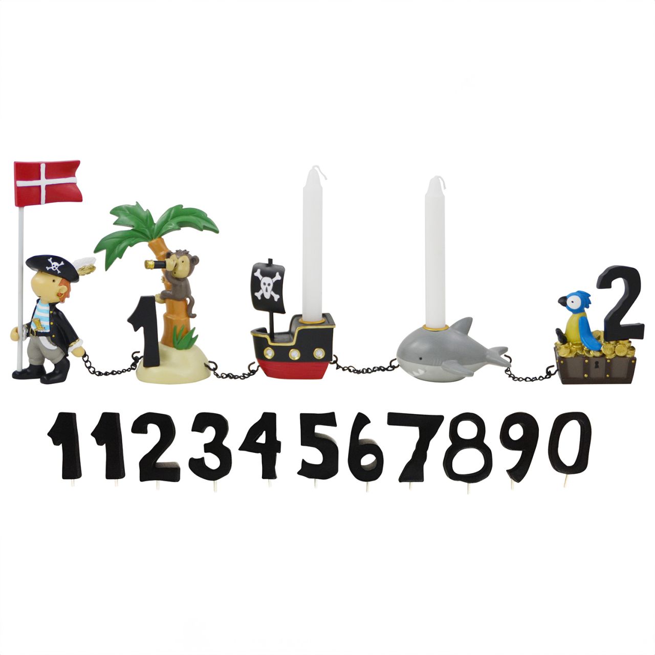 Kids by Friis Geburtstagszug Piraten 11 Zahlen Länge 45 cm''