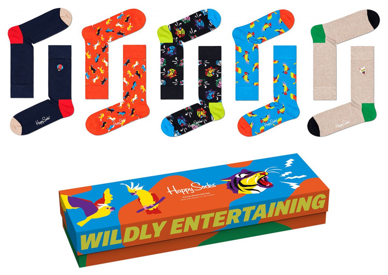Happy Socks Unisex Strümpfe Animal Geschenkbox 5 Stk.''