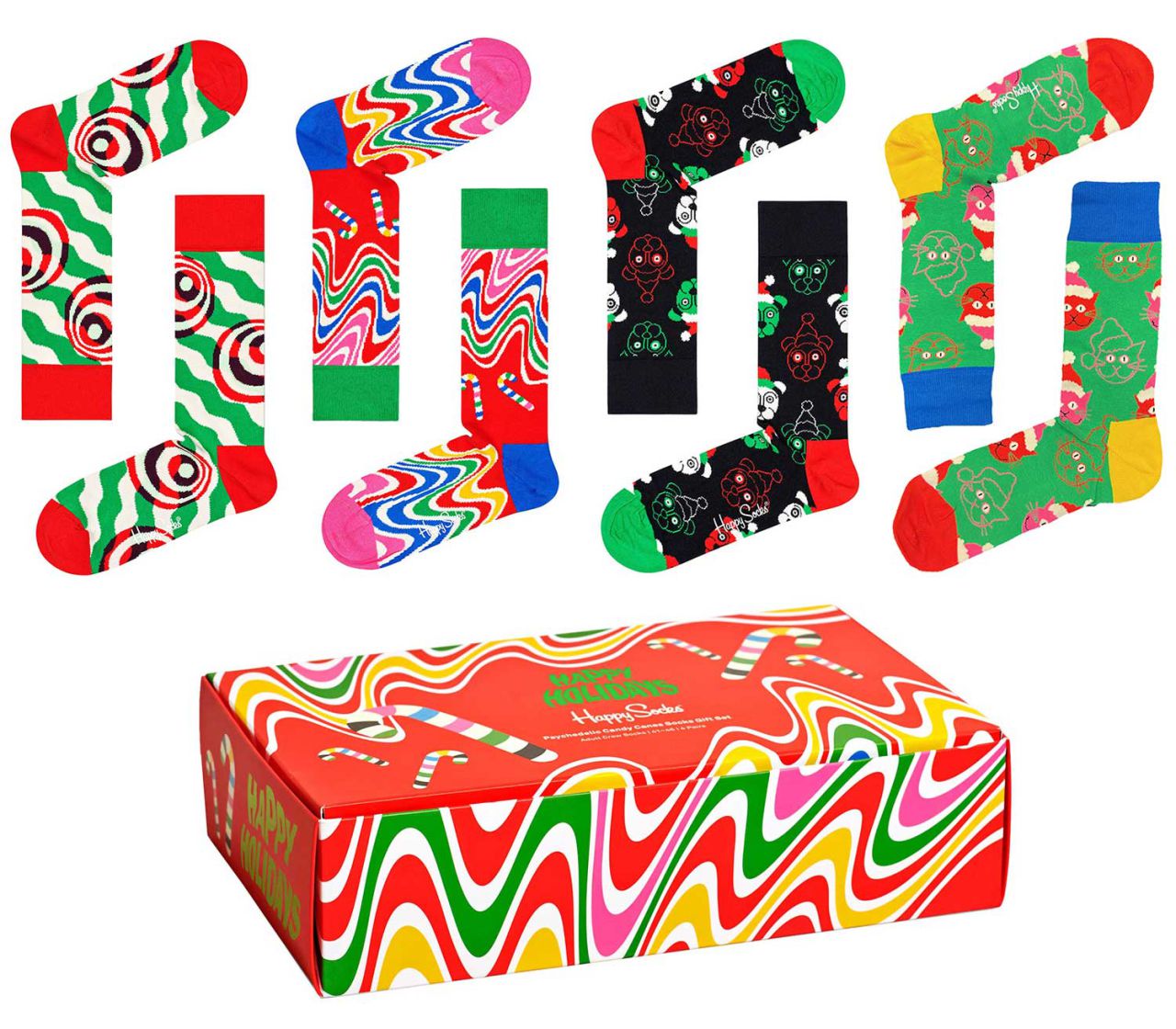 Happy Socks Unisex Strümpfe Fröhliche Weihnachten Geschenkbox 4 Stk.''