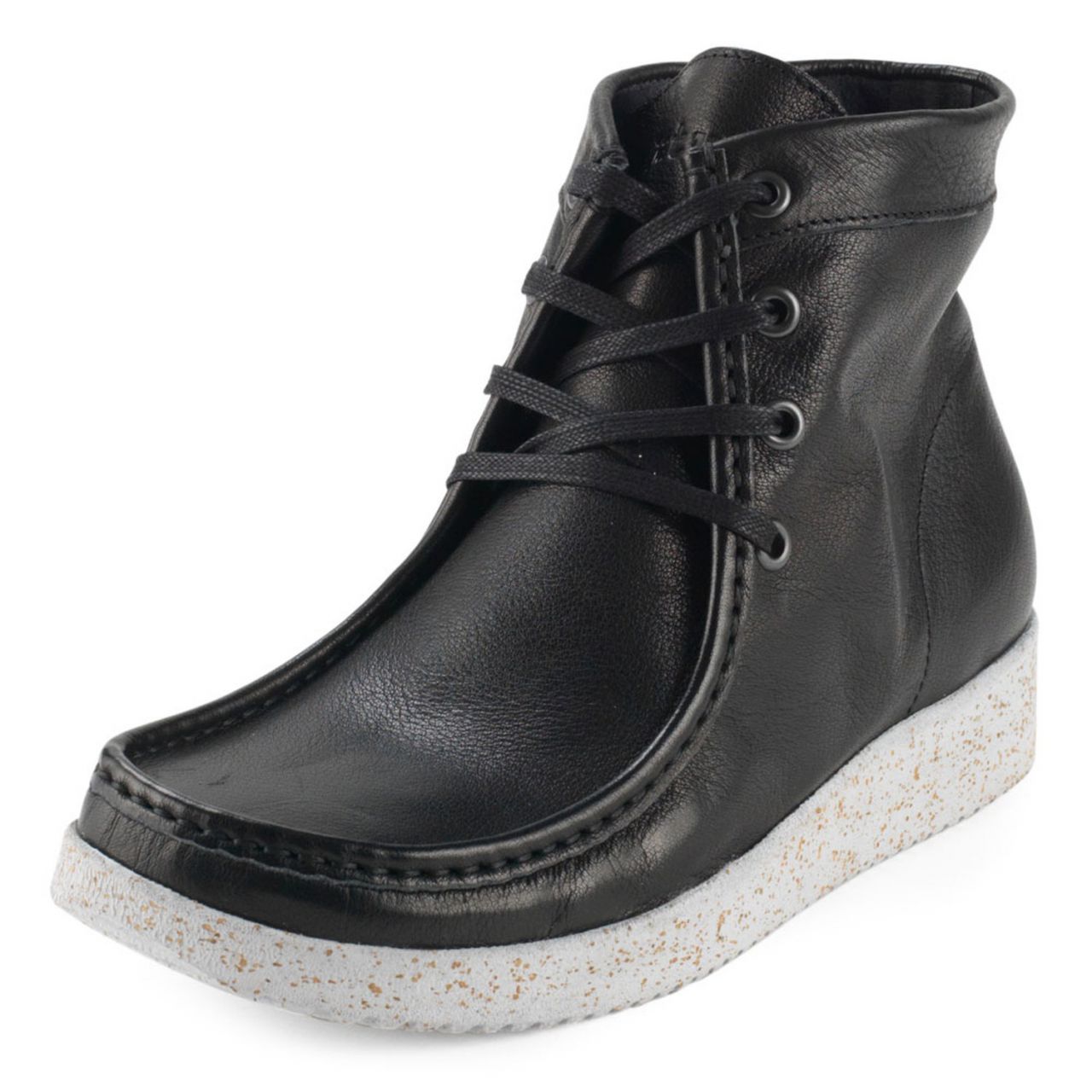 Nature Footwear Damen Stiefel Vegan Asta schwarz mit weißer Sohle''