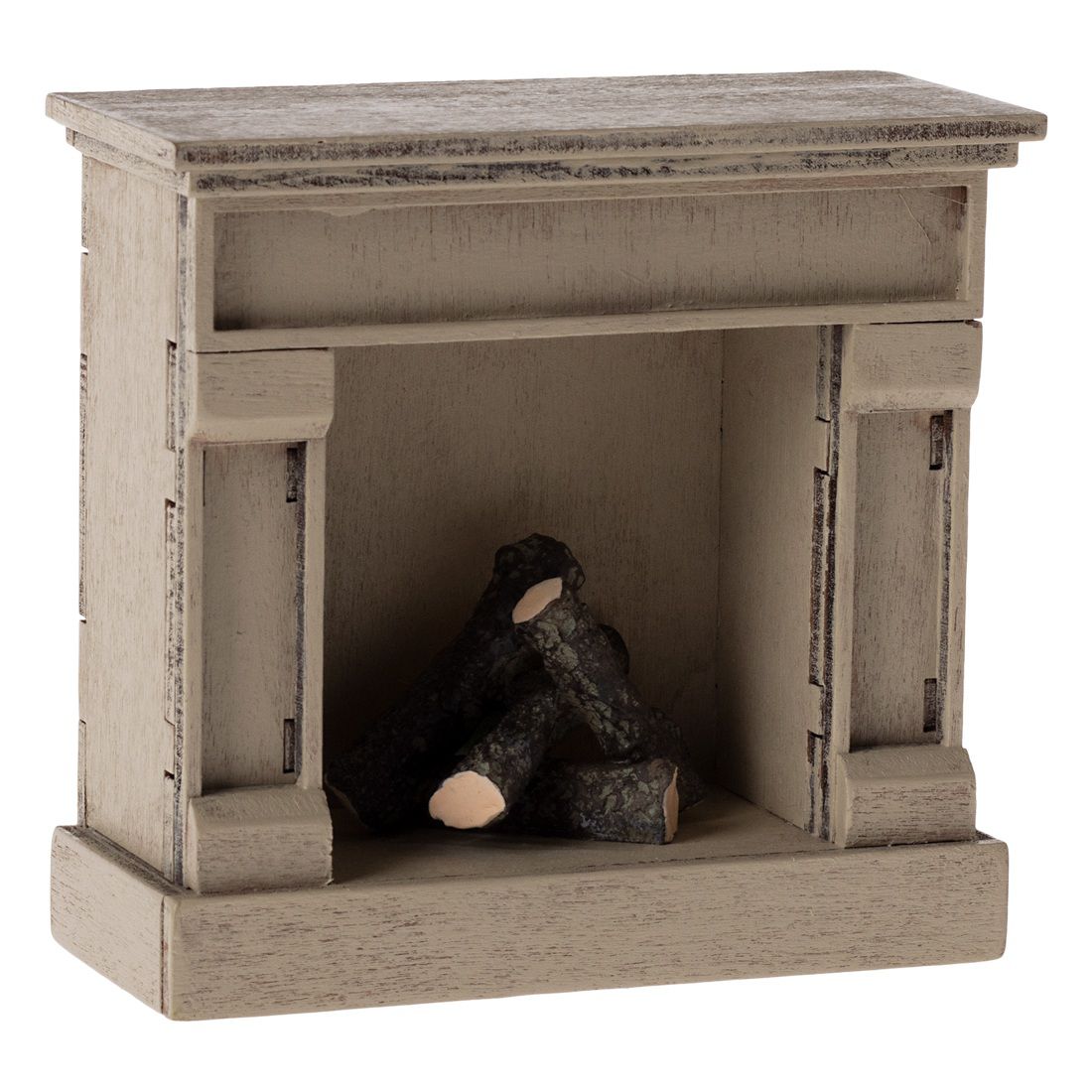 Maileg Puppenmöbel Kamin Höhe 8,5 cm Breite 8,5 cm grauweiß''