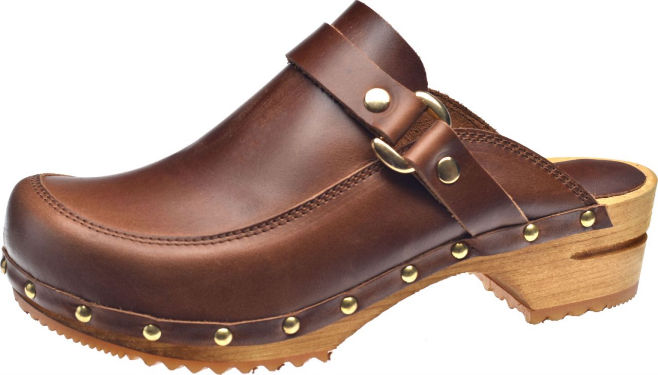 Sanita Damen Clogs Holz mit Schnalle & Nieten offen Lillen''
