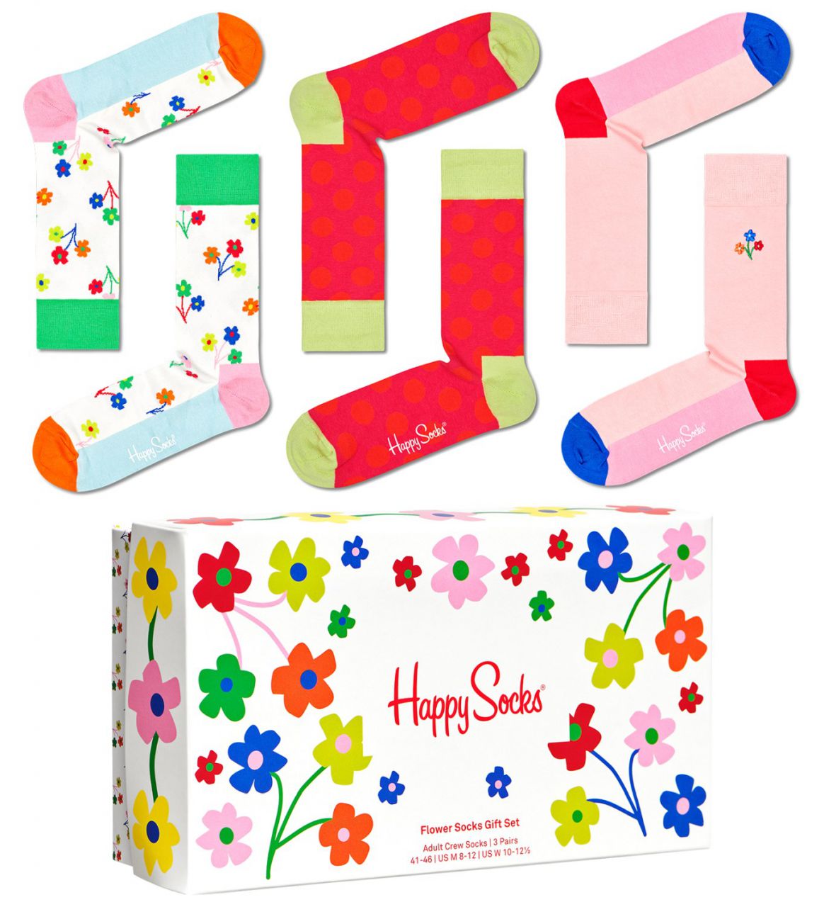 Happy Socks Unisex Strümpfe Flower Geschenkbox 3 Stk.''