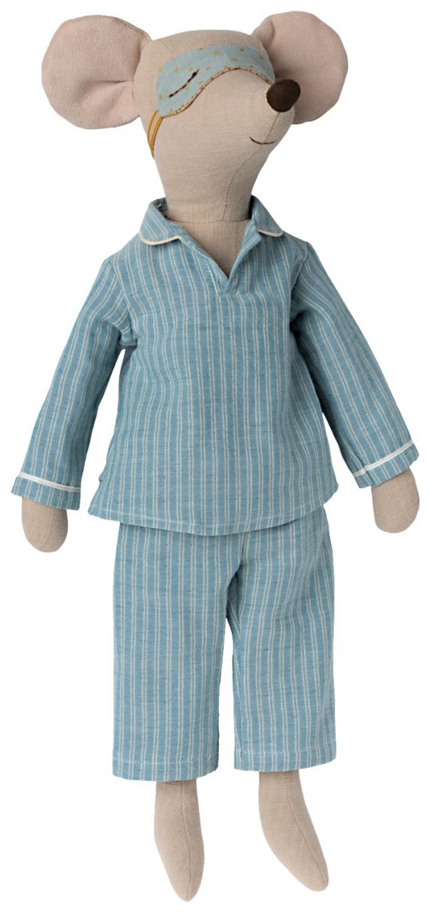 Maileg Maus mit Pyjama & Schlafmaske Höhe 49 cm blau, rosa''