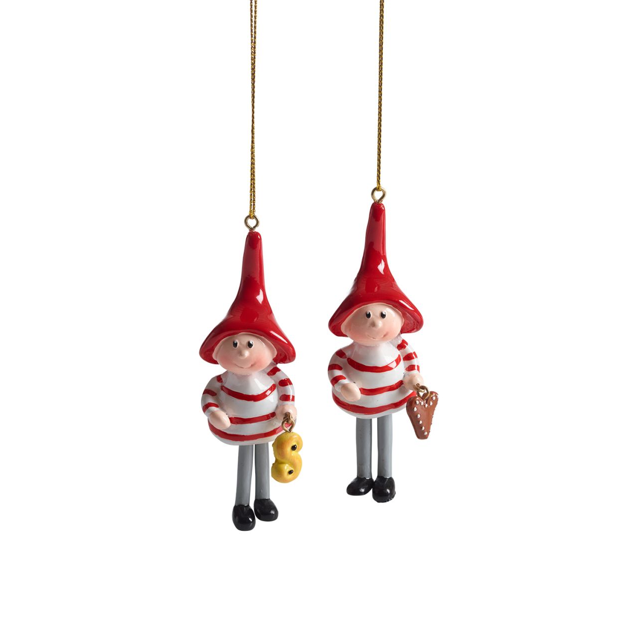 Nääsgränsgården Hängedeko Tomte Tusse Höhe 8,5 cm 2 tlg. weiß, rot''