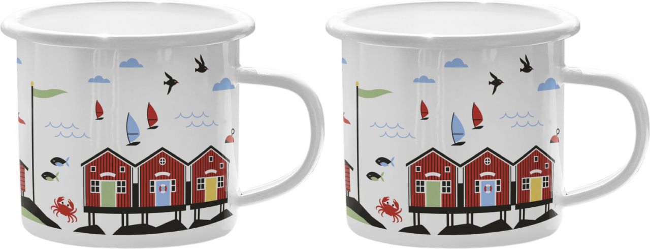 Citronelles Schweden Sommerhaus Tasse / Becher Emaille 0,3 l 2...
