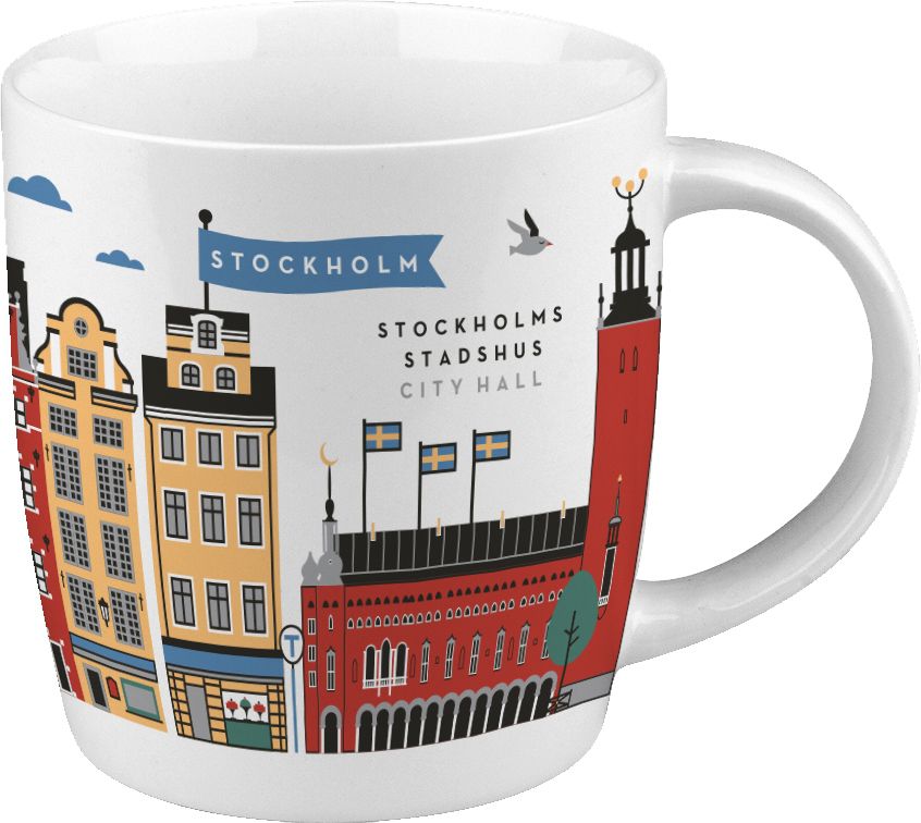 Citronelles Stockholm Stadt Tasse / Becher 0,4 l weiß, mehrfarbig''