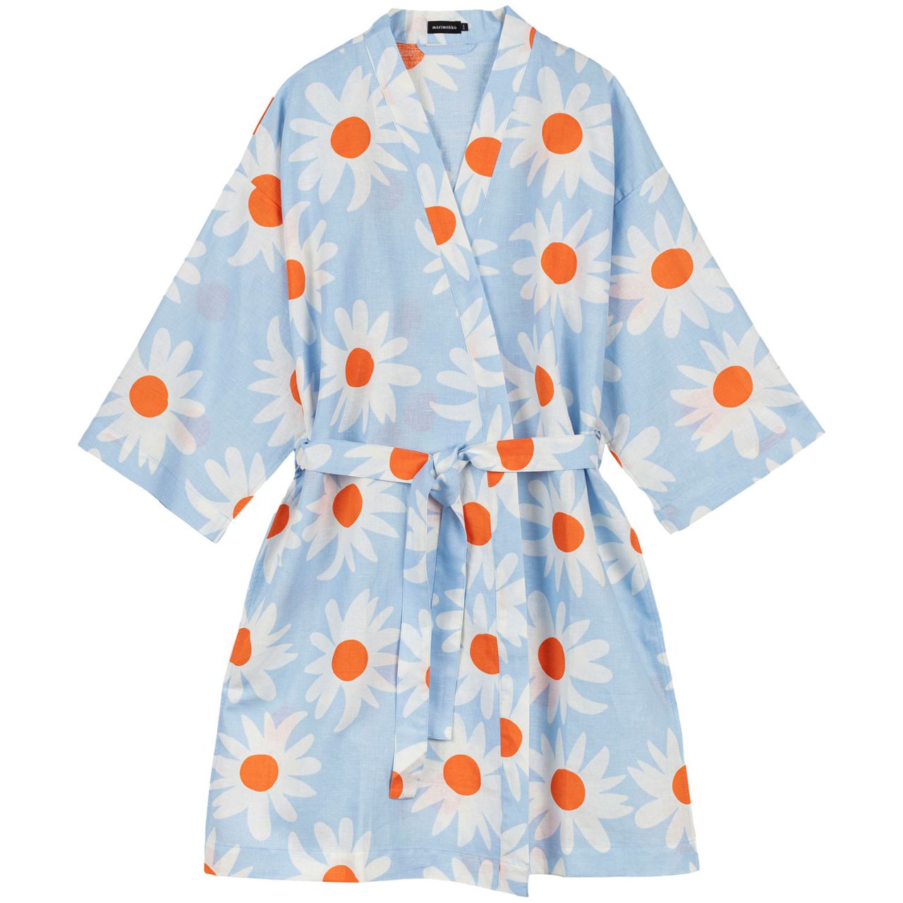 Marimekko Damen Bademantel hellblau, weiß, orange Rakastaa ei...