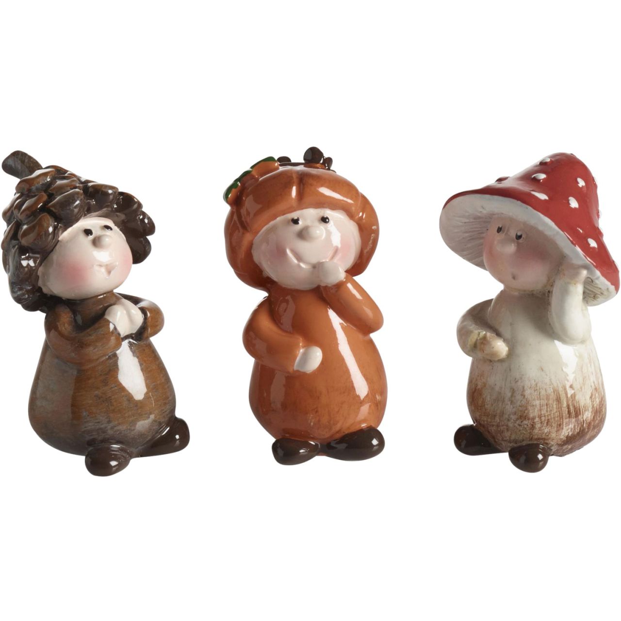 Nääsgränsgården Wichtel Pilze Höhe 5 cm braun, rot 3 Stk.''