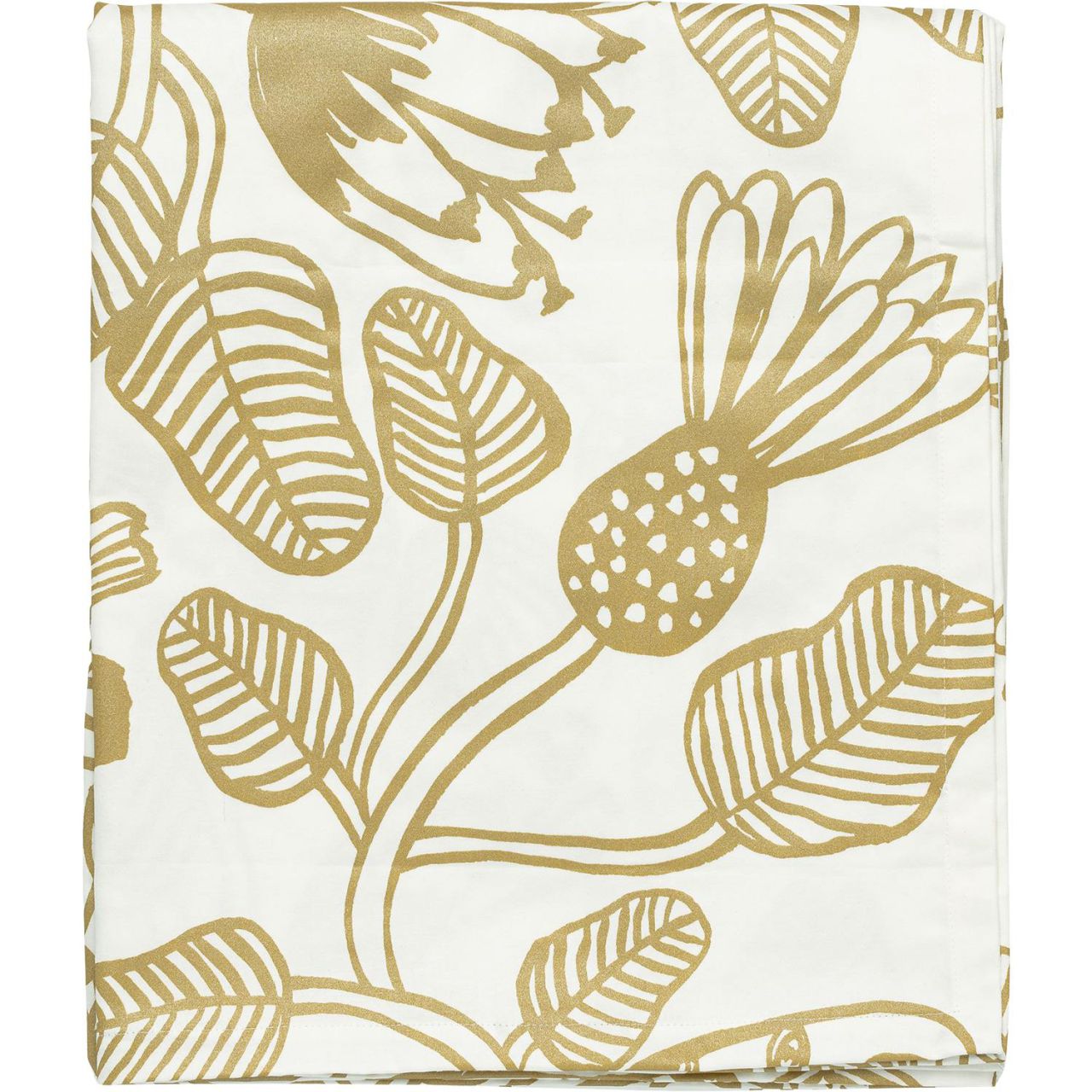 Marimekko Tiara Tischdecke 140x250 cm weiß, gold (Satin, Öko-Tex)''