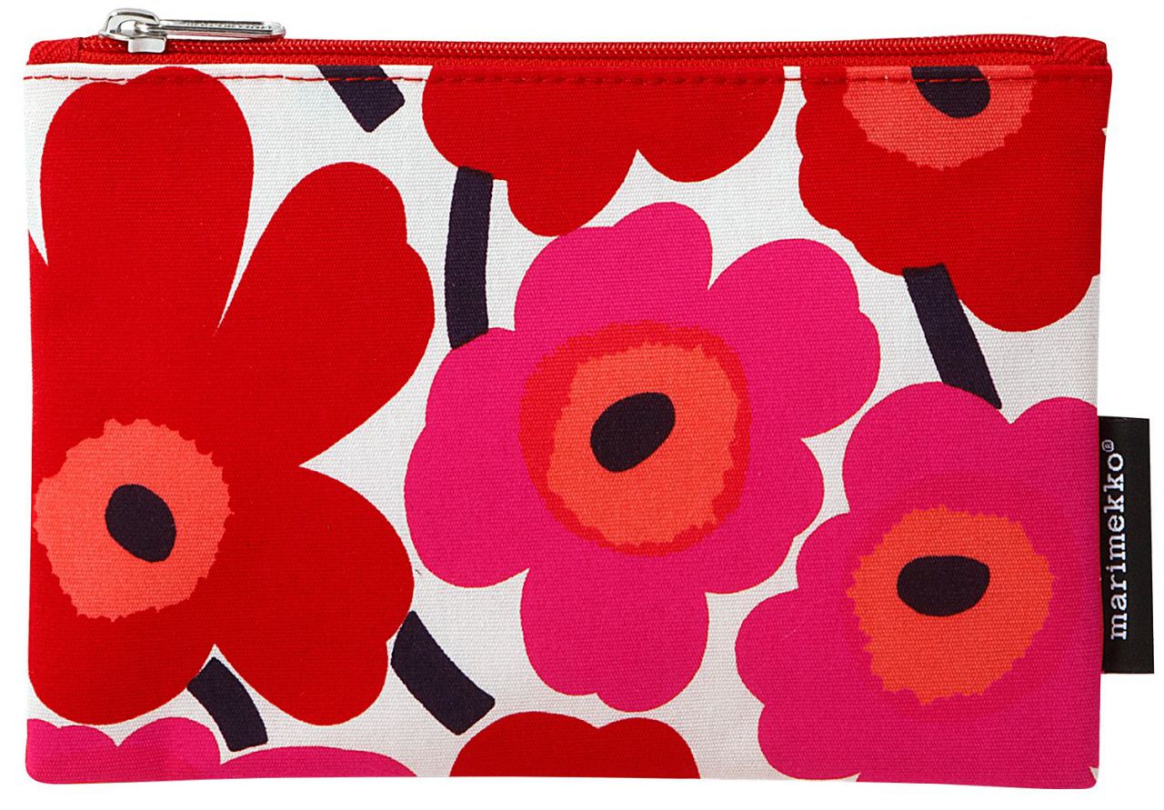 Marimekko Unikko Kaika Schminktasche rot, weiß''