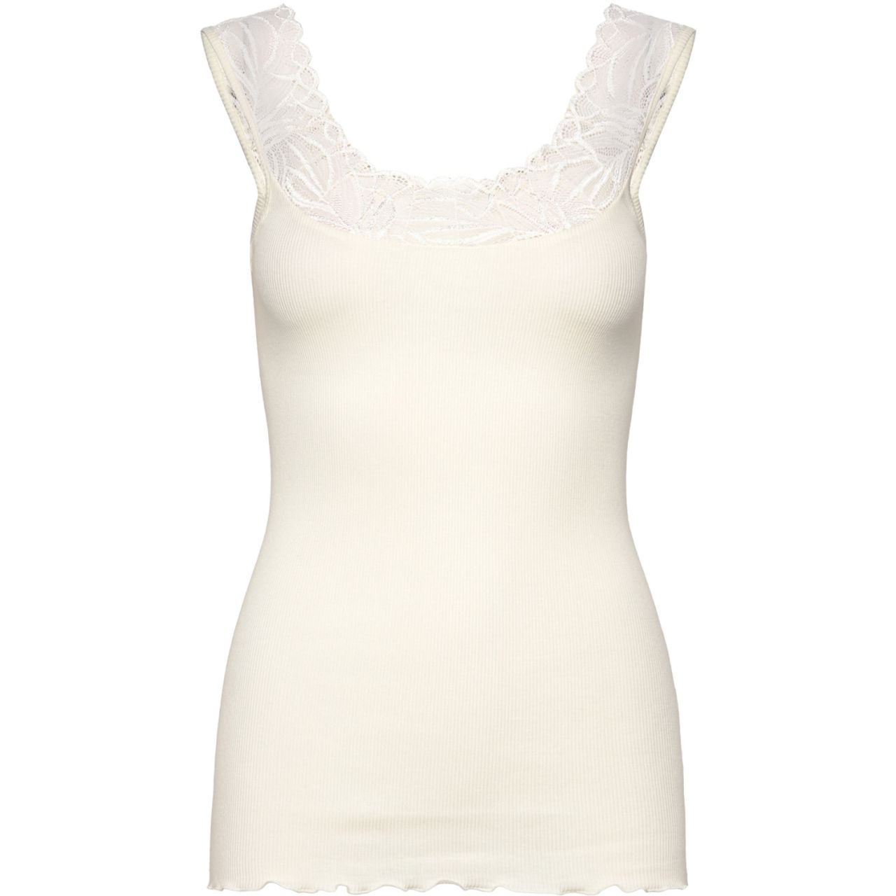 Rosemunde Copenhagen Damen Top U-Ausschnitt mit Spitze Bernadine...