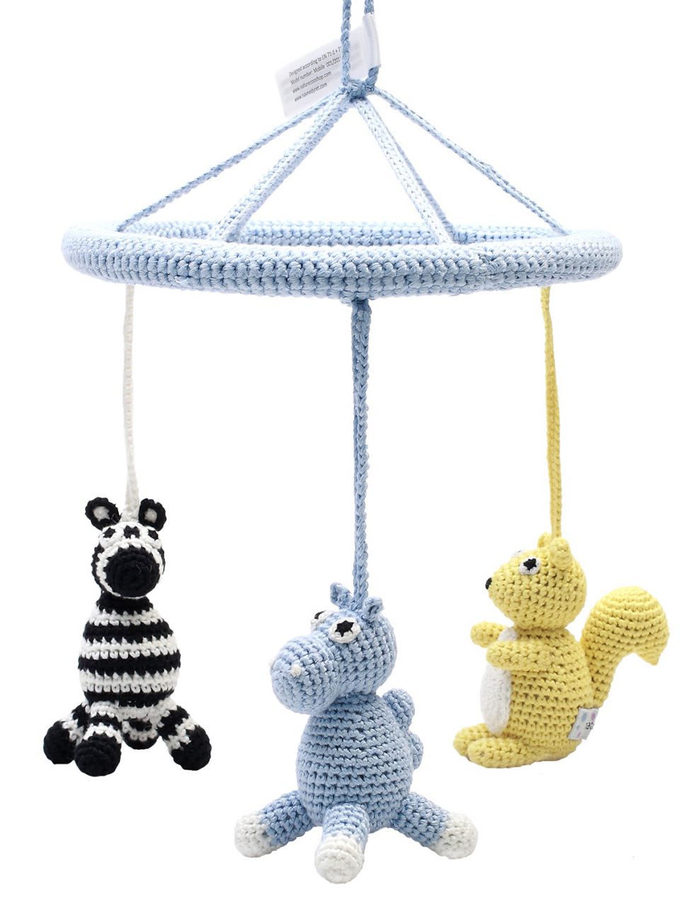 Naturezoo Gehäkelt Mobile Kamel, Eichhörnchen & Zebra''