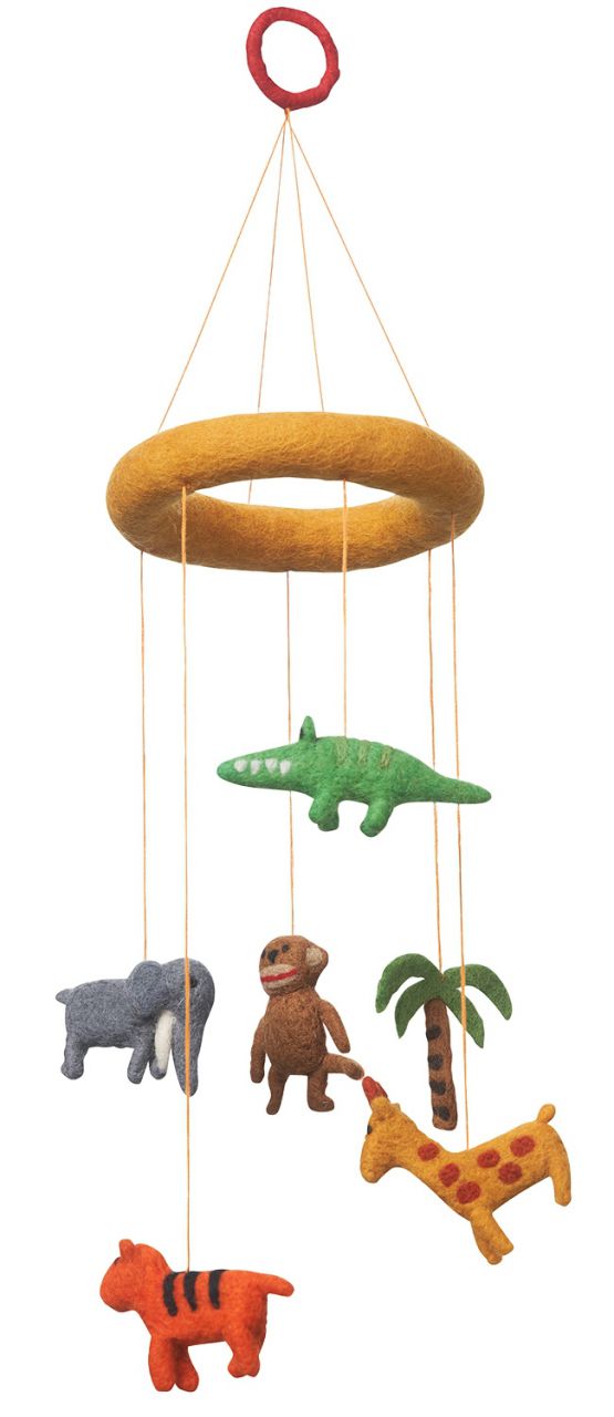 Klippan Safari Kindermobile Wollfilz Handarbeit''