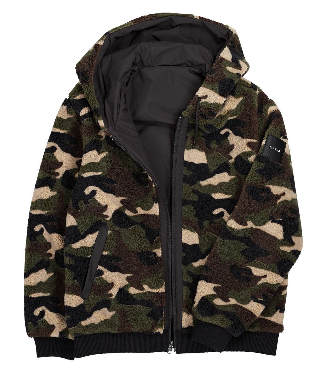 Makia Clothing Herren Wendejacke camouflage / schwarz Dual''