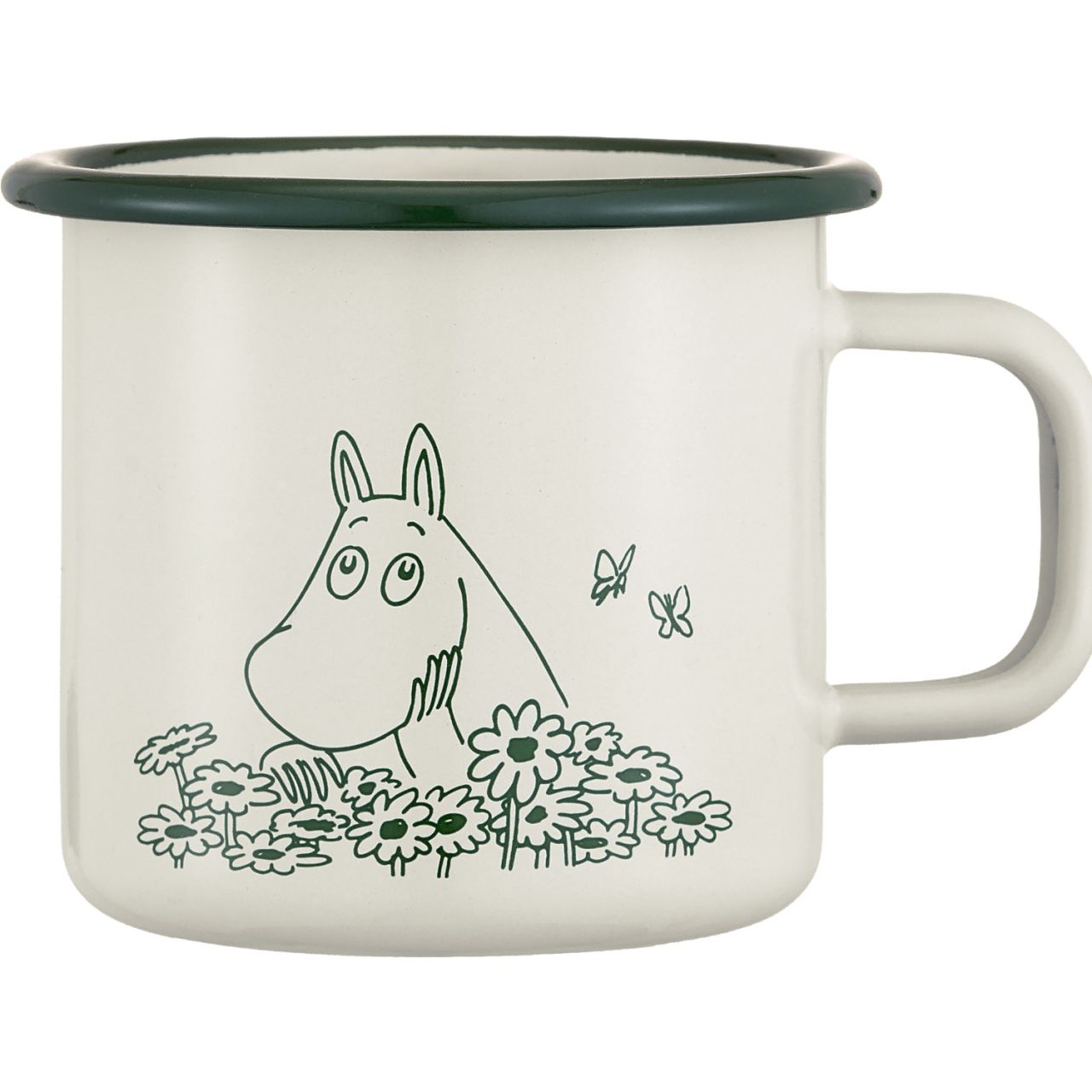 Muurla Mumins Summer Crush Tasse / Becher 0,37 l Emaille grün, creme''