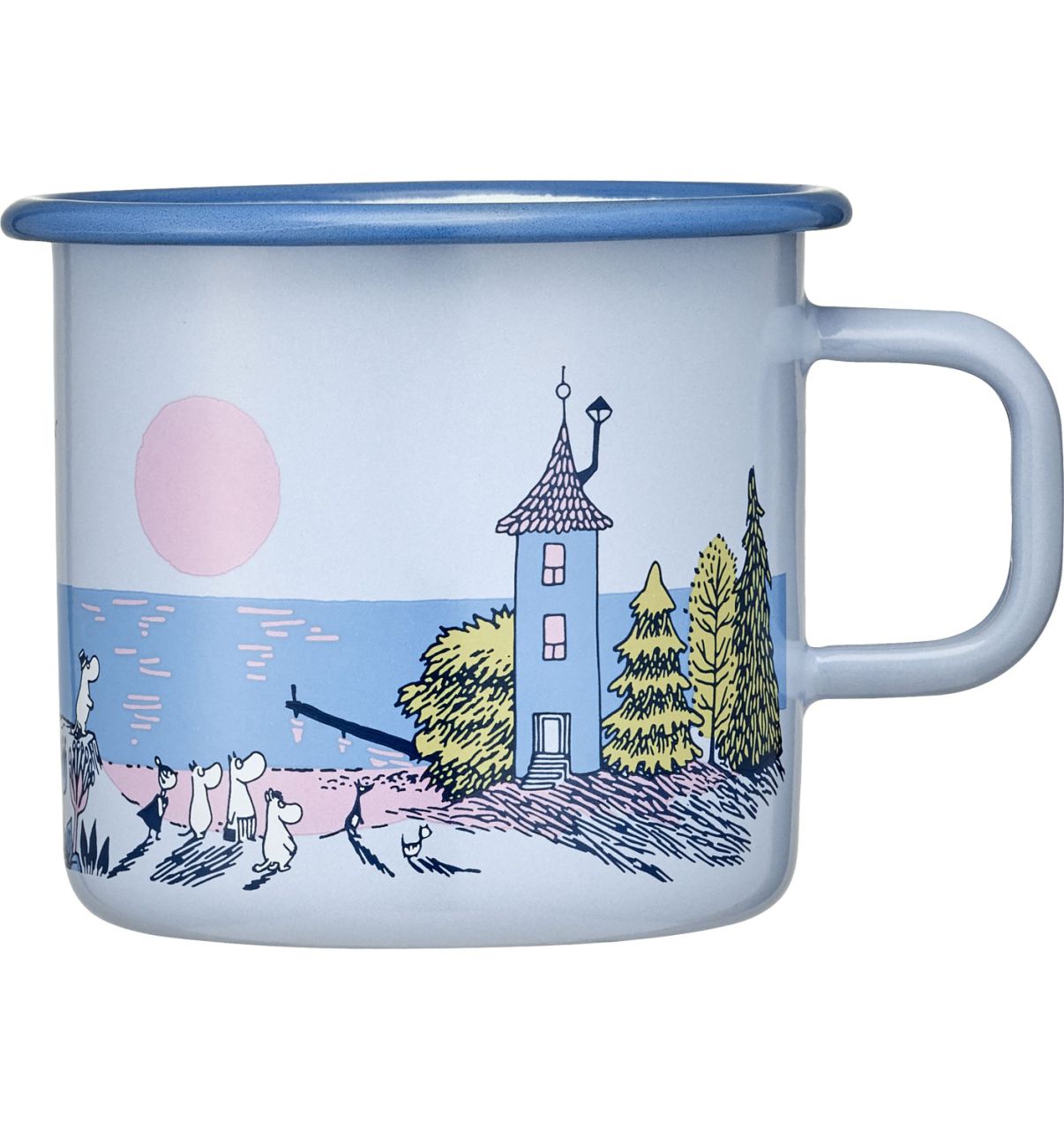 Muurla Mumins Sunset Tasse / Becher / Krug 0,55 l Emaille blau''