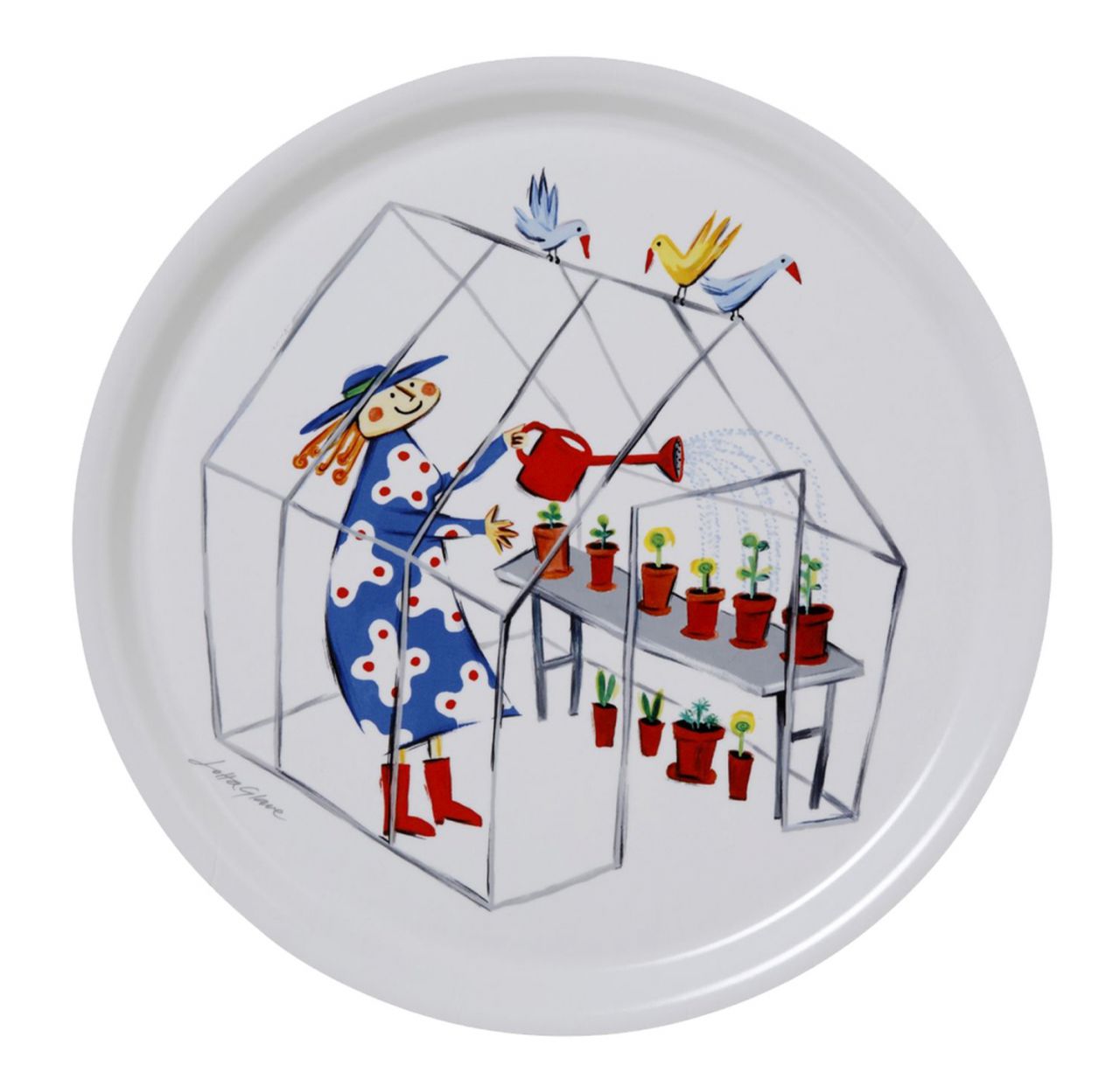 Bengt & Lotta Gewächshaus Tablett Ø 31 cm mehrfarbig''