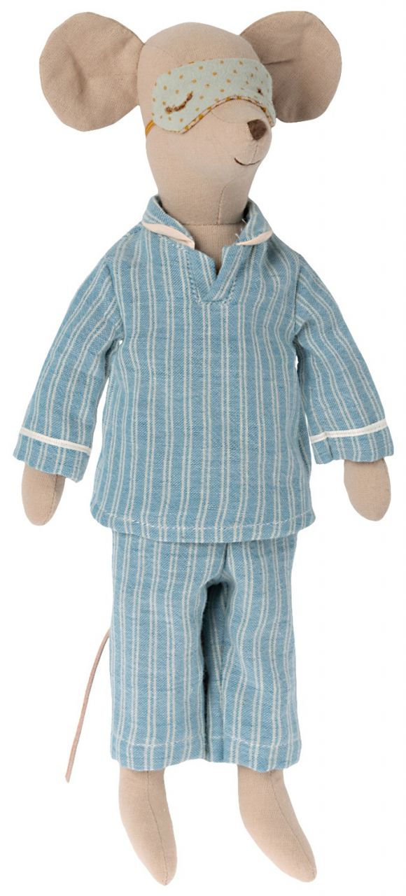 Maileg Maus mit Pyjama & Schlafmaske Höhe 33 cm blau, rosa''