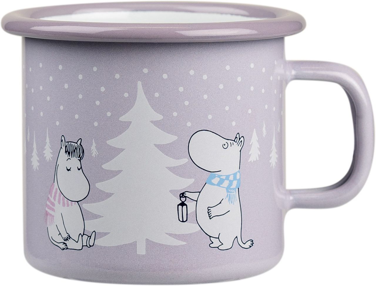 Muurla Mumins Schneefall Tasse / Becher 0,25 l Emaille lila''