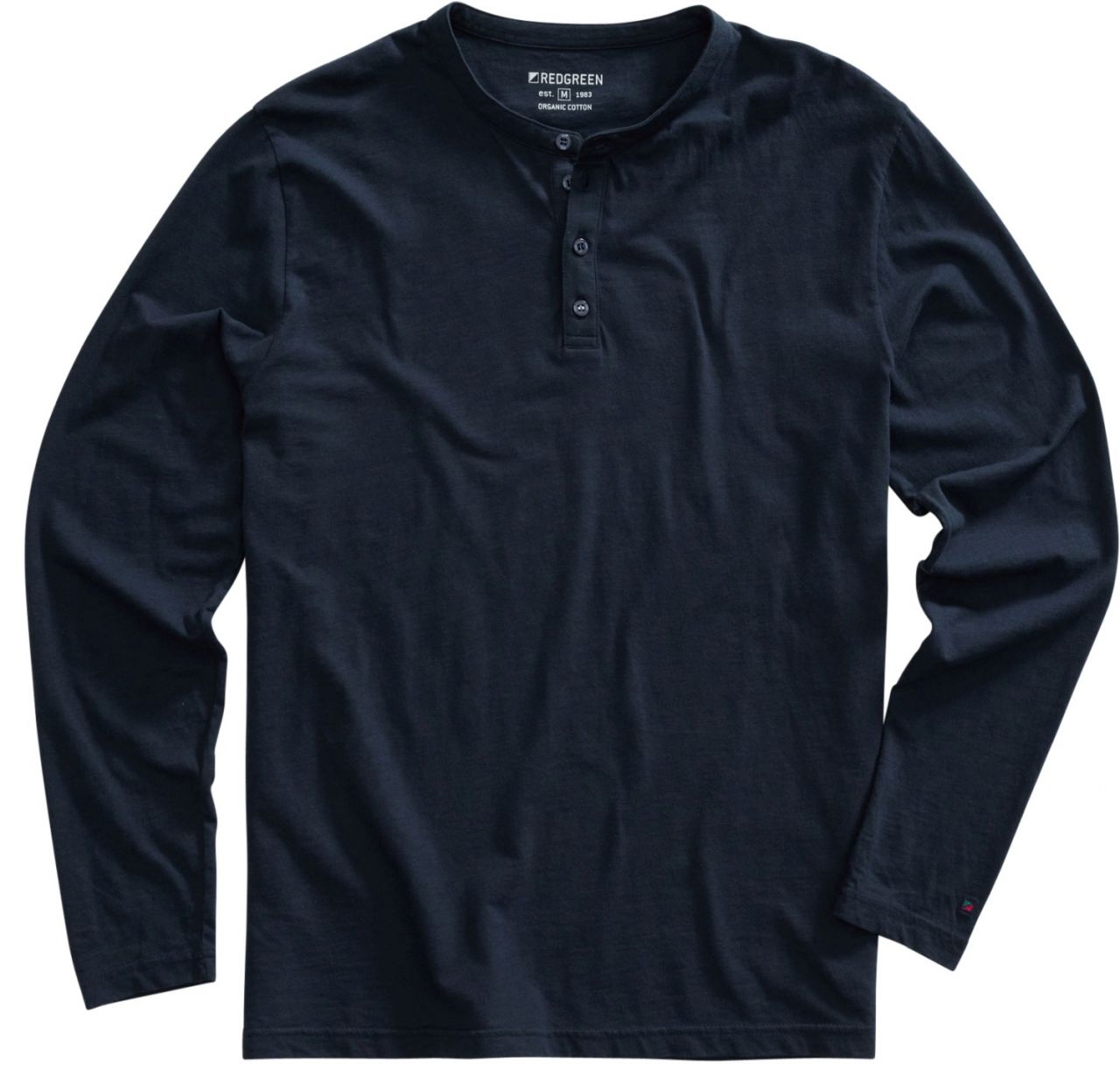 REDGREEN Herren Shirt mit Langarm Mao Kragen (Öko-Tex) dark navy...