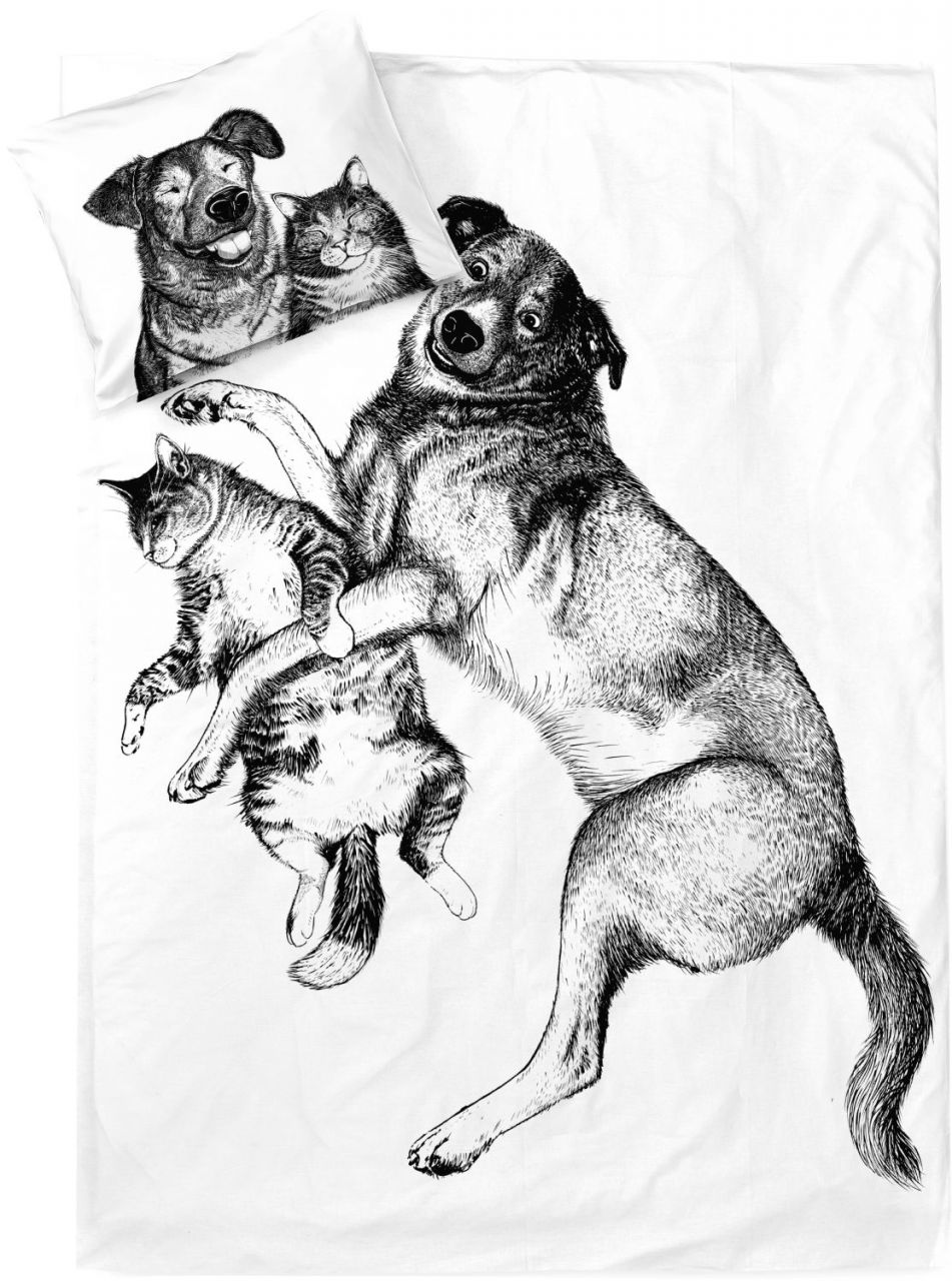 Finlayson Selvityjät (Hund & Katze) Bettwäsche (Öko-Tex) 150x210...