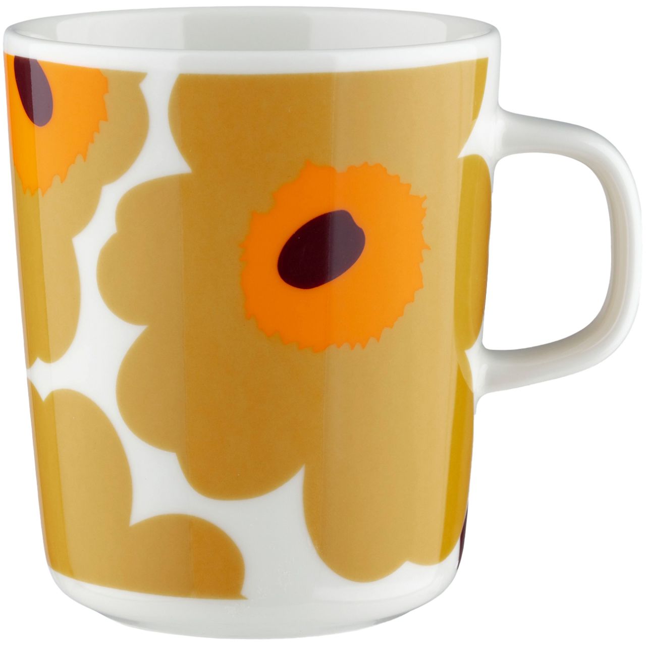 Marimekko Unikko Oiva Tasse / Becher 0,25 l creme, karamel, orange''