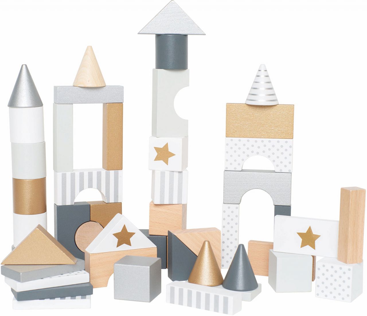 Jabadabado Bauklötze 47 Stk. silber mit Aufbewahrungsbox''