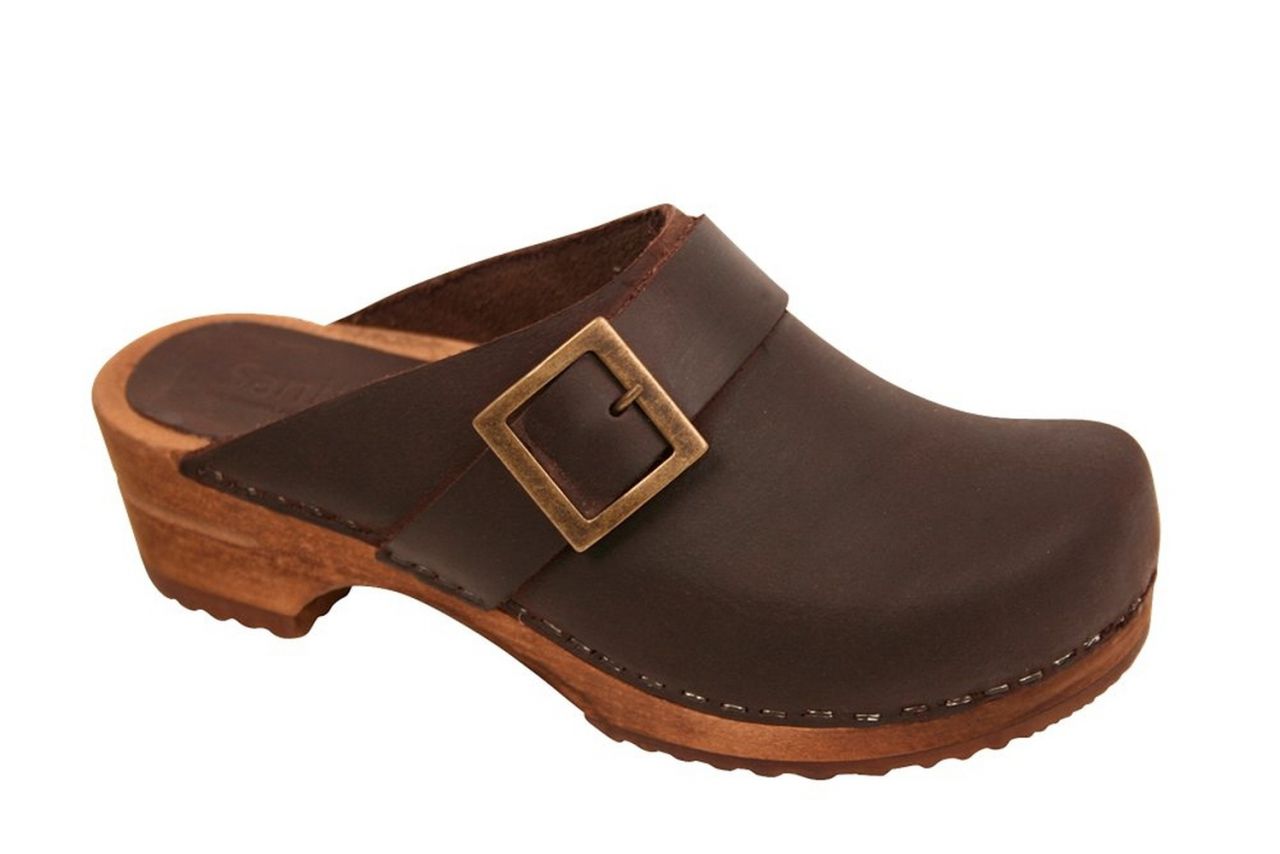 Sanita Damen Clogs Holz offen mit Schnalle Urban''
