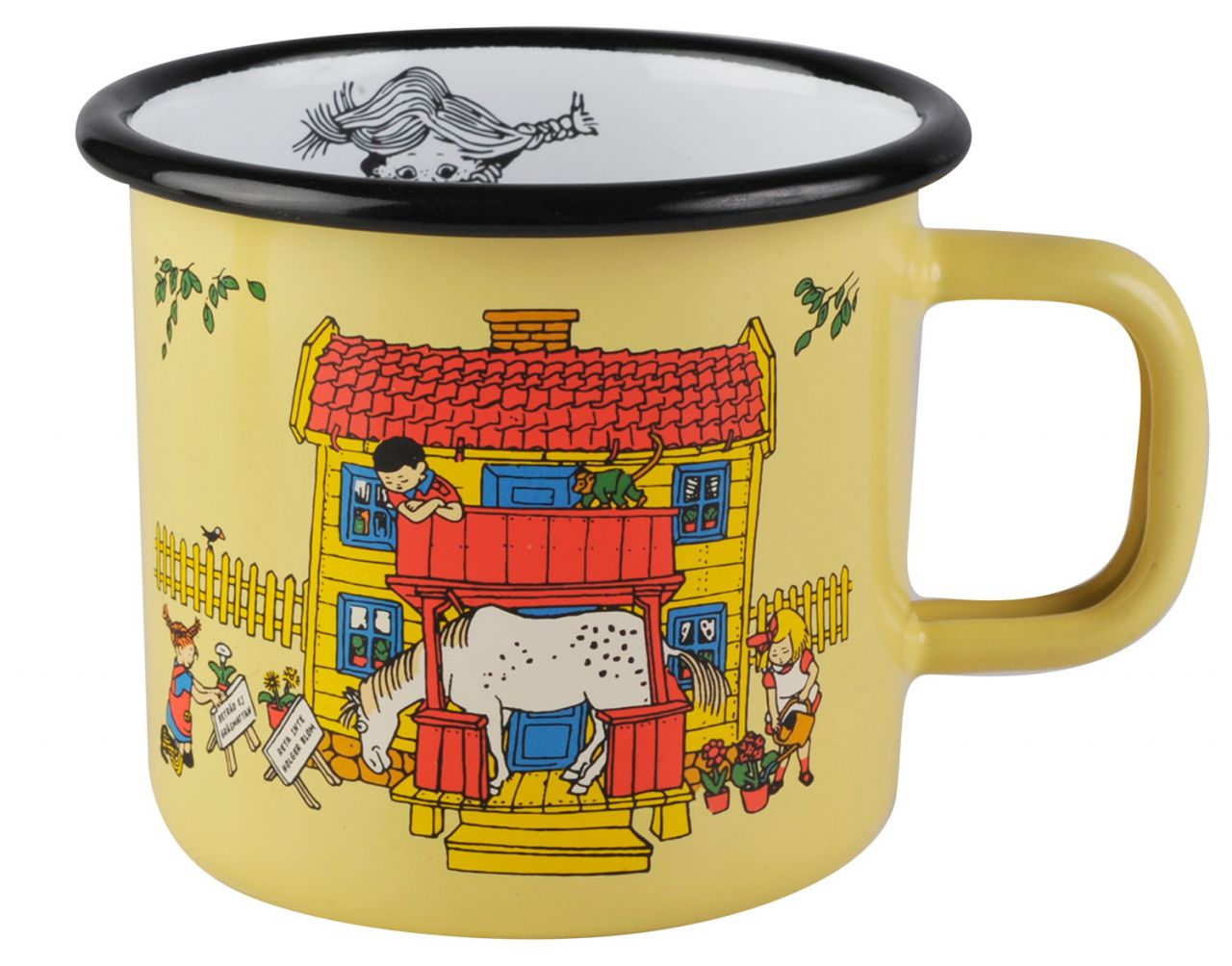 Muurla Pippi Langstrumpf Villa Kunterbunt Tasse / Becher Emaille...