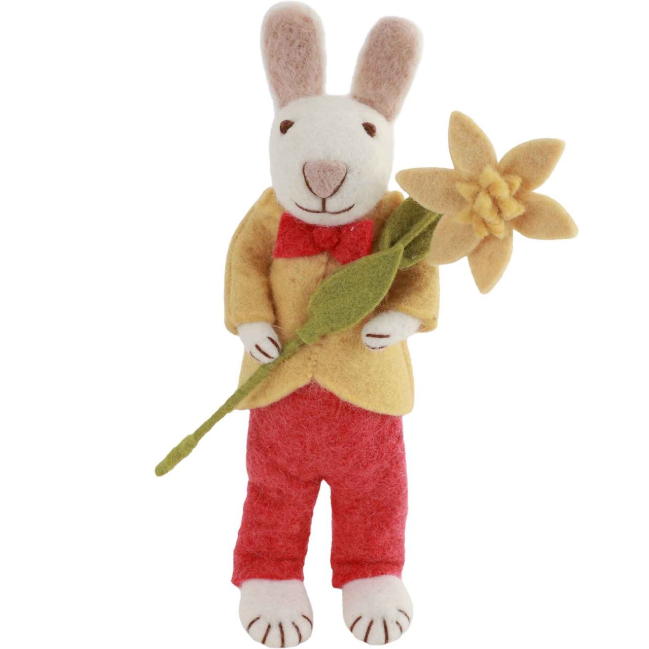 Gry & Sif Osterhase gelb, rot Jacke Narzisse Höhe 27 cm''
