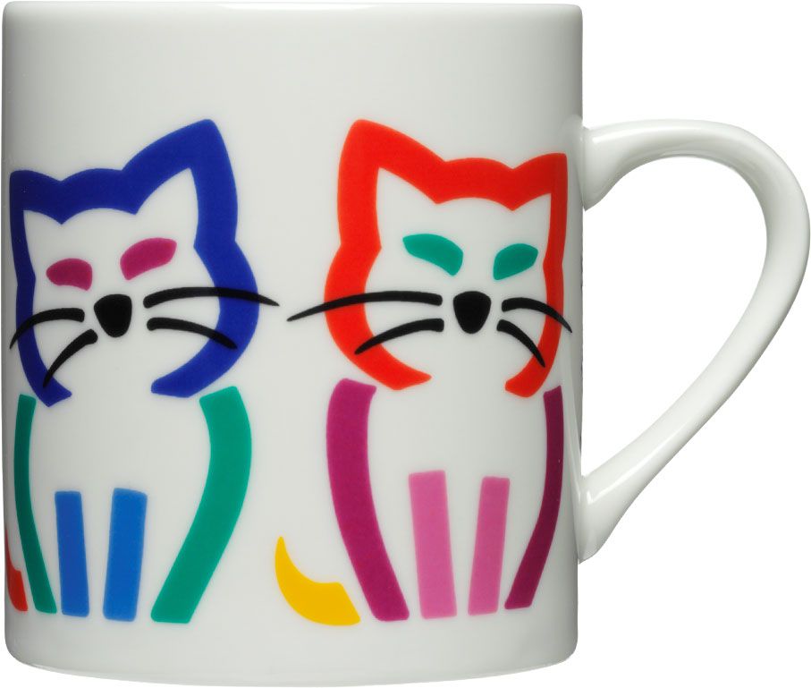 Bo Bendixen Tasse / Becher Katze 0,3 l mehrfarbig, creme''