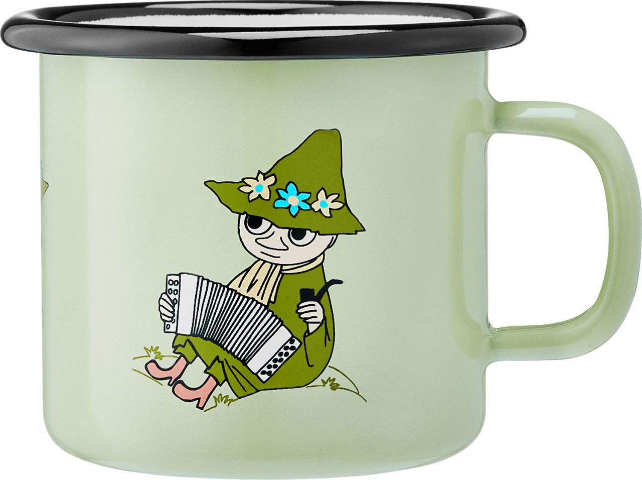 Muurla Mumins Retro Snufkin Tasse / Becher Emaille 0,25 l grün,...