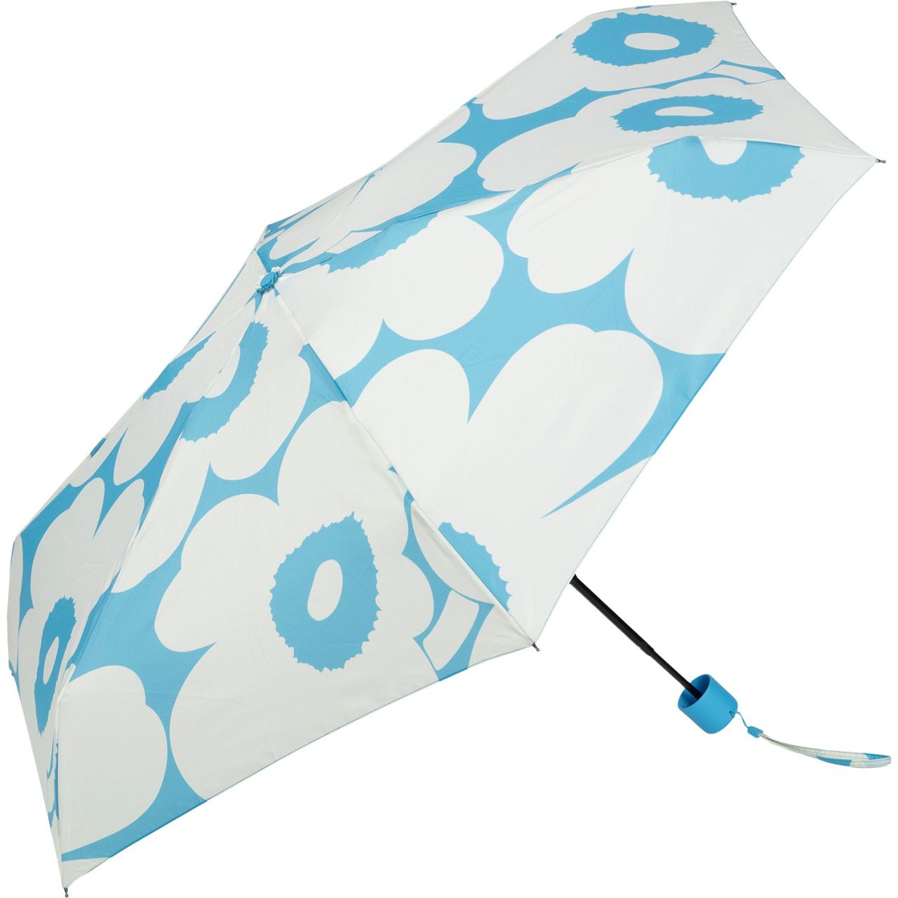 Marimekko Unikko Mini Regenschirm manuell creme, blau''