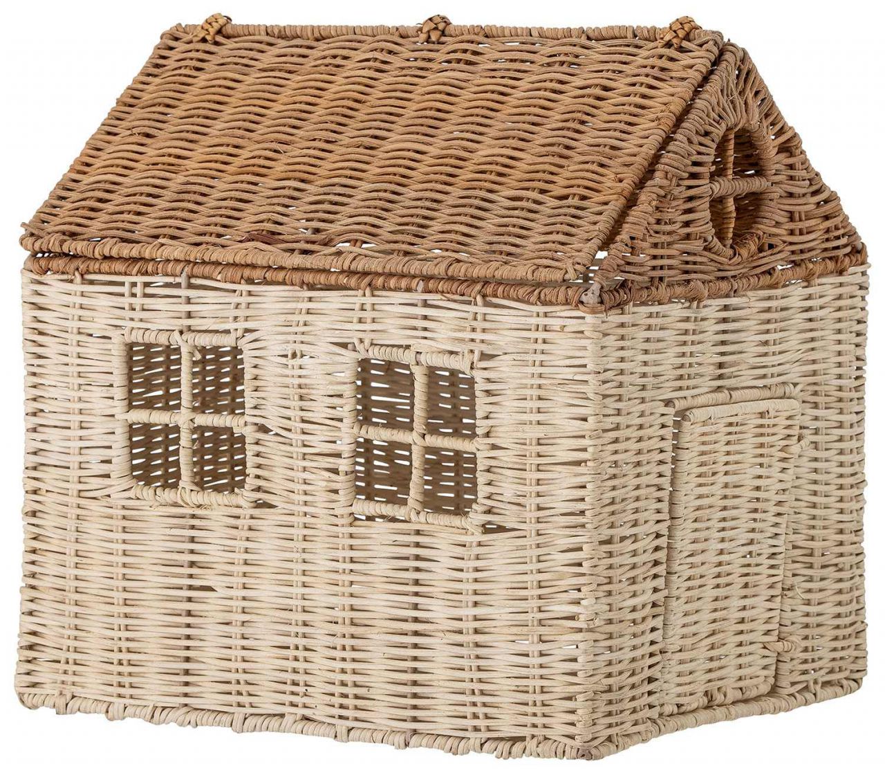 Bloomingville Mini Puppenhaus mit Deckel Rattan Höhe 30 cm Breite...