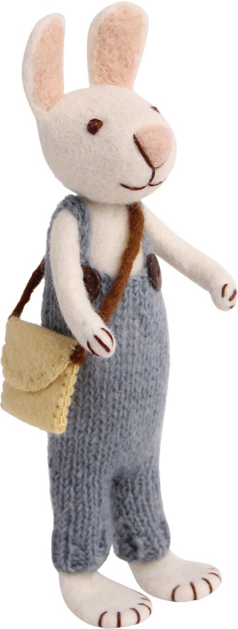 Gry & Sif Osterhase mit Hose & Tasche weiß, blau, mehrfarbig''