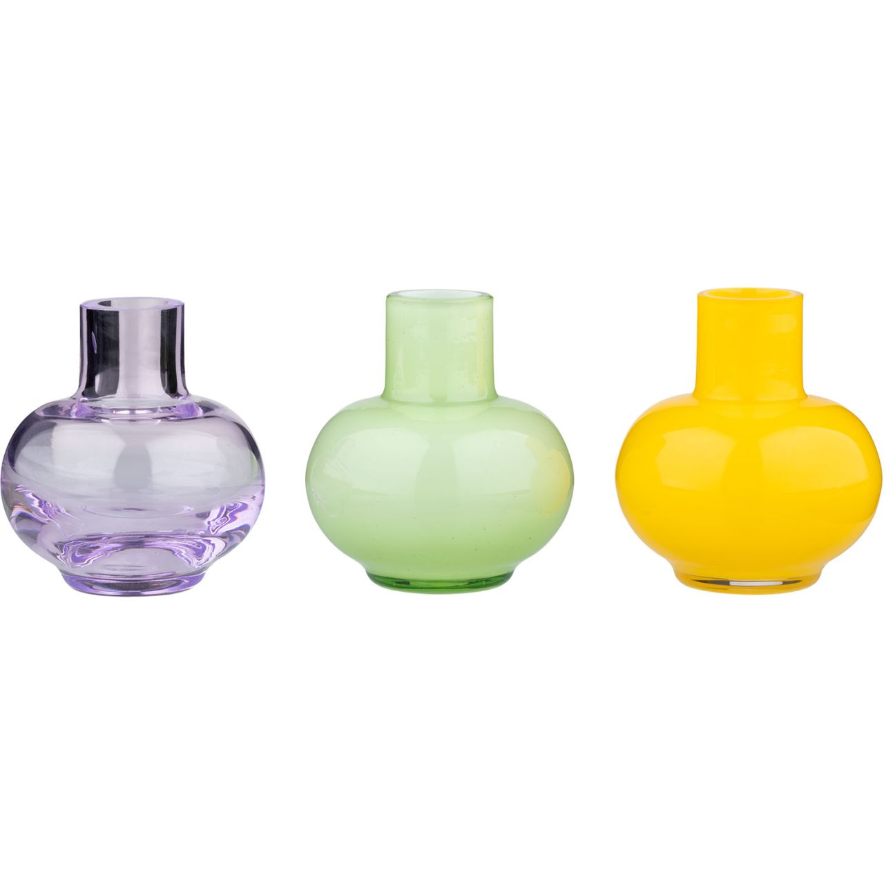 Marimekko Mini Vase Höhe 6 cm Ø 5,5 cm 3er Set blassgrün & zitrone...