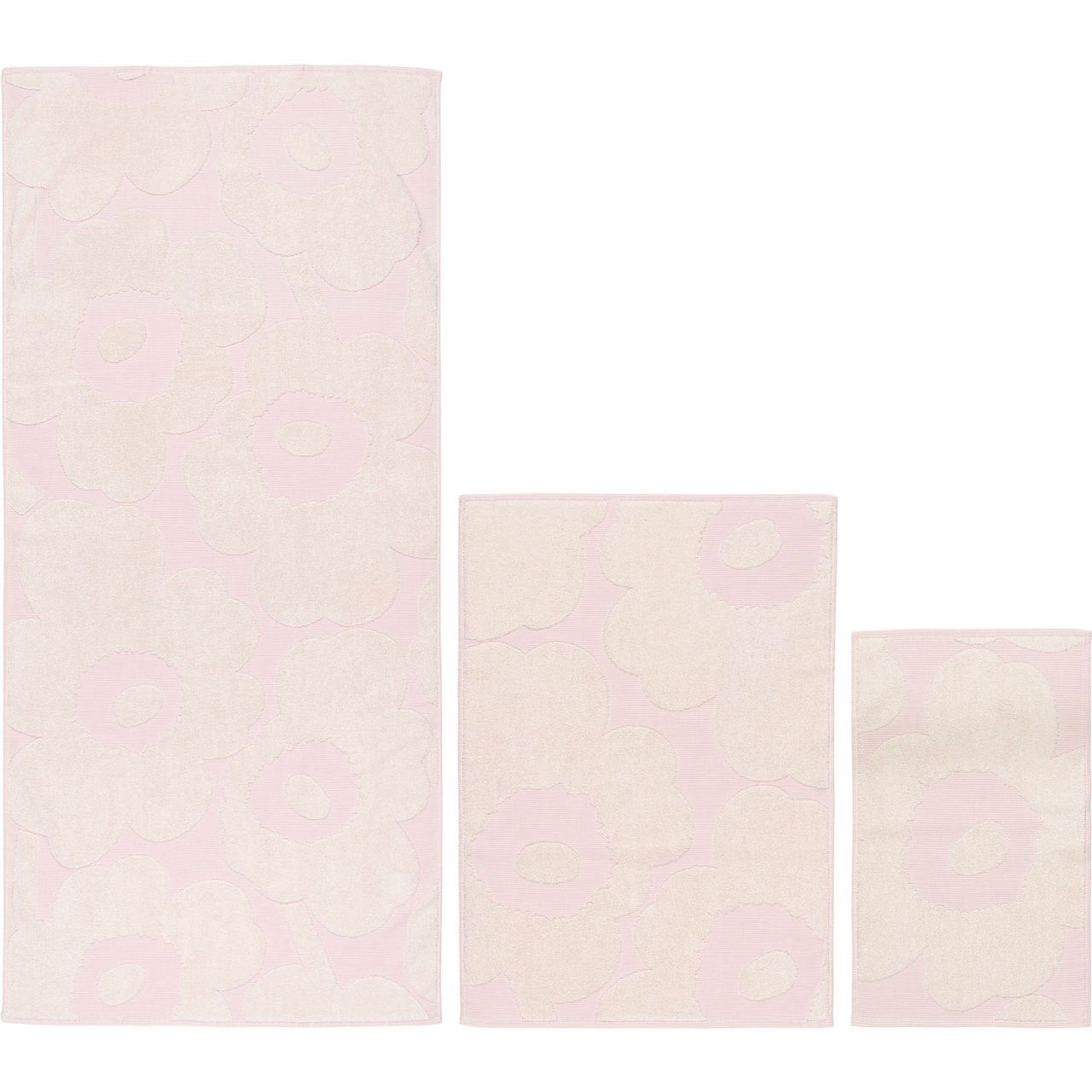 Marimekko Unikko Handtücher (Öko-Tex) 3er Set rosa, cremeweiß''