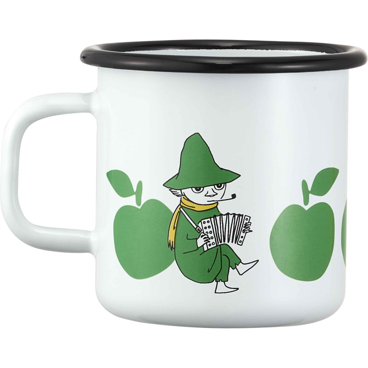 Muurla Mumin Joyful Apples Snufkin Tasse / Becher 0,25 l Emaille...
