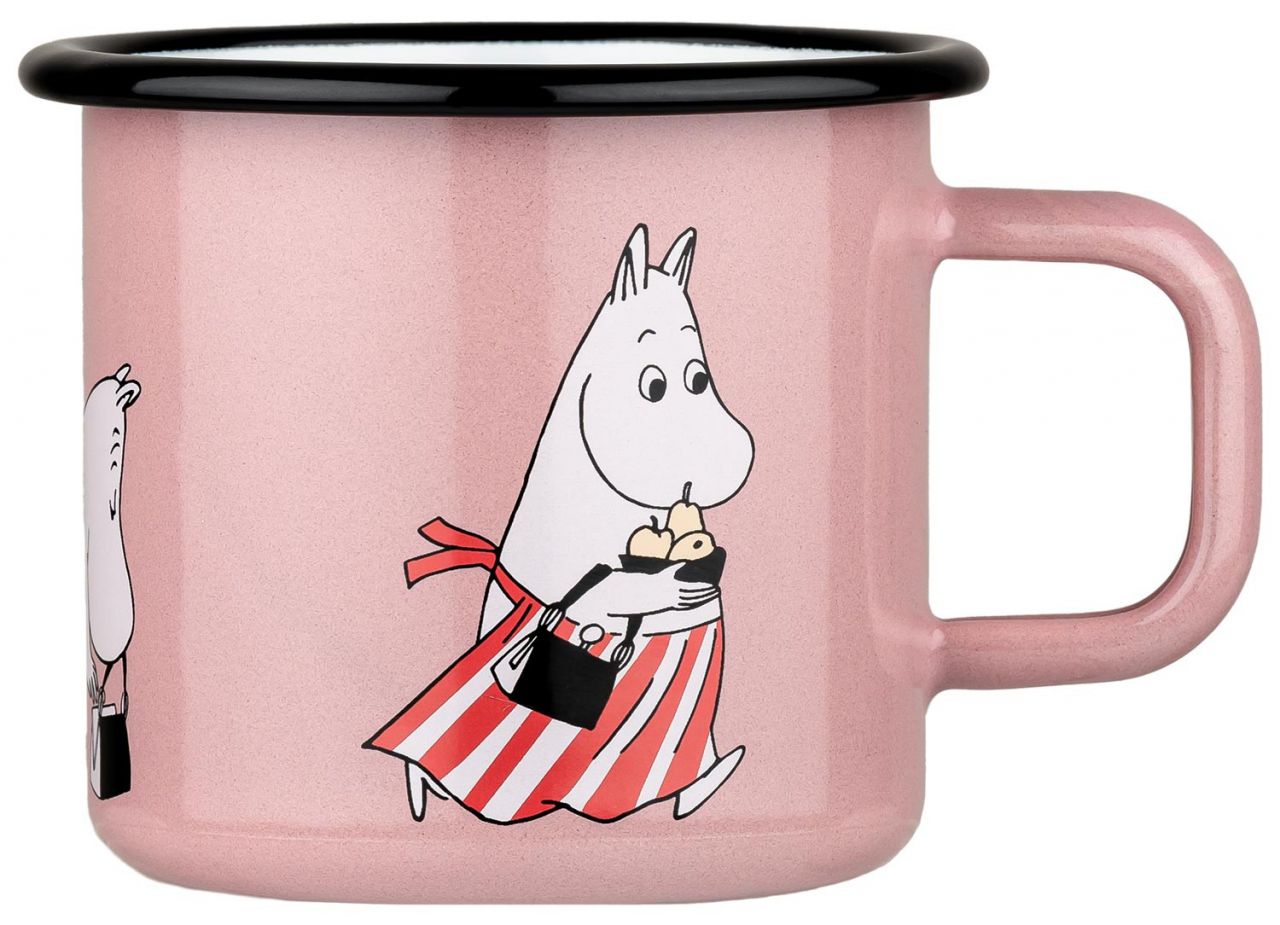 Muurla Mumins Retro Muminmama Tasse / Becher Emaille 0,37 l pink,...