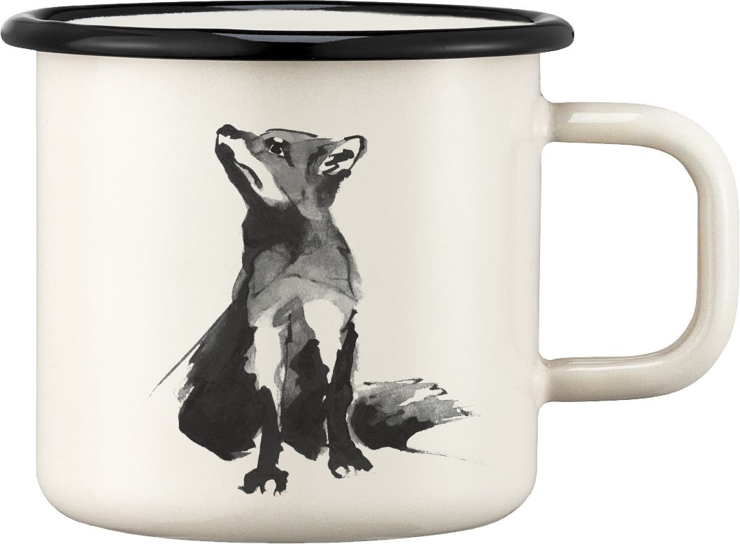 Muurla Teemu Järvi Fuchs Tasse / Becher Emaille 0,37 l creme,...