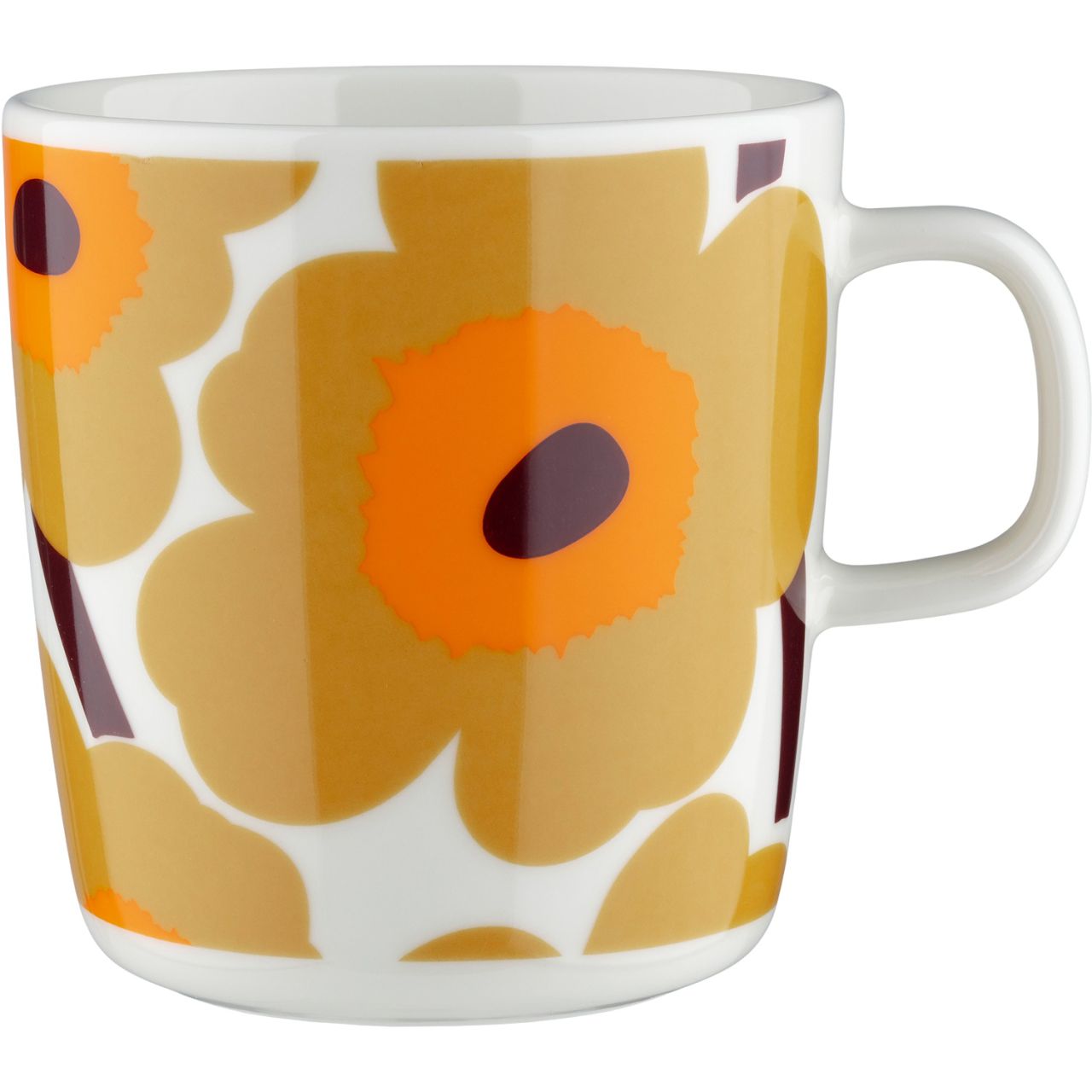 Marimekko Unikko Oiva Tasse / Becher 0,4 l creme, karamel, orange''