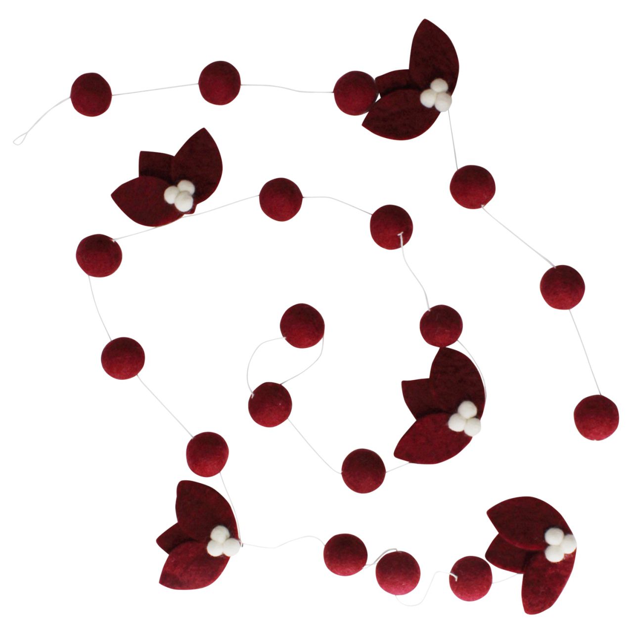 Gry & Sif Weihnachten Girlande rote Blätter Länge 2 m''