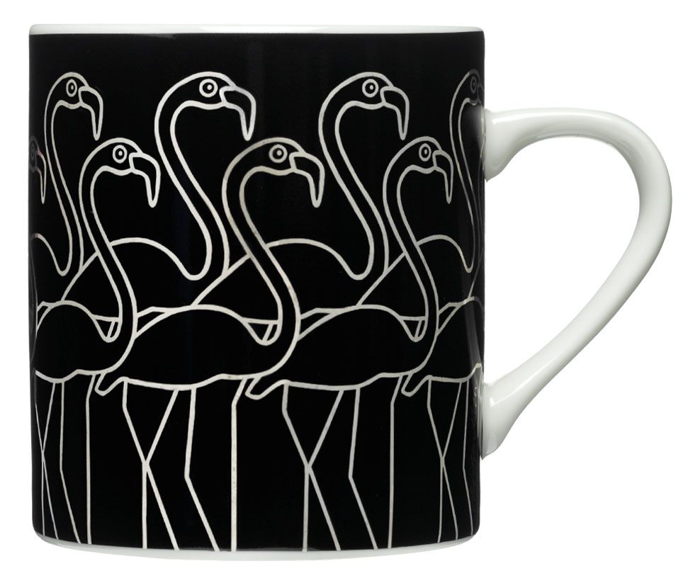 Bo Bendixen Tasse / Becher Flamingo schwarz silber 0,3 l''