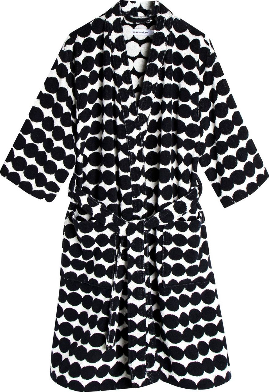 Marimekko Damen Bademantel Räsymatto schwarz, weiß''