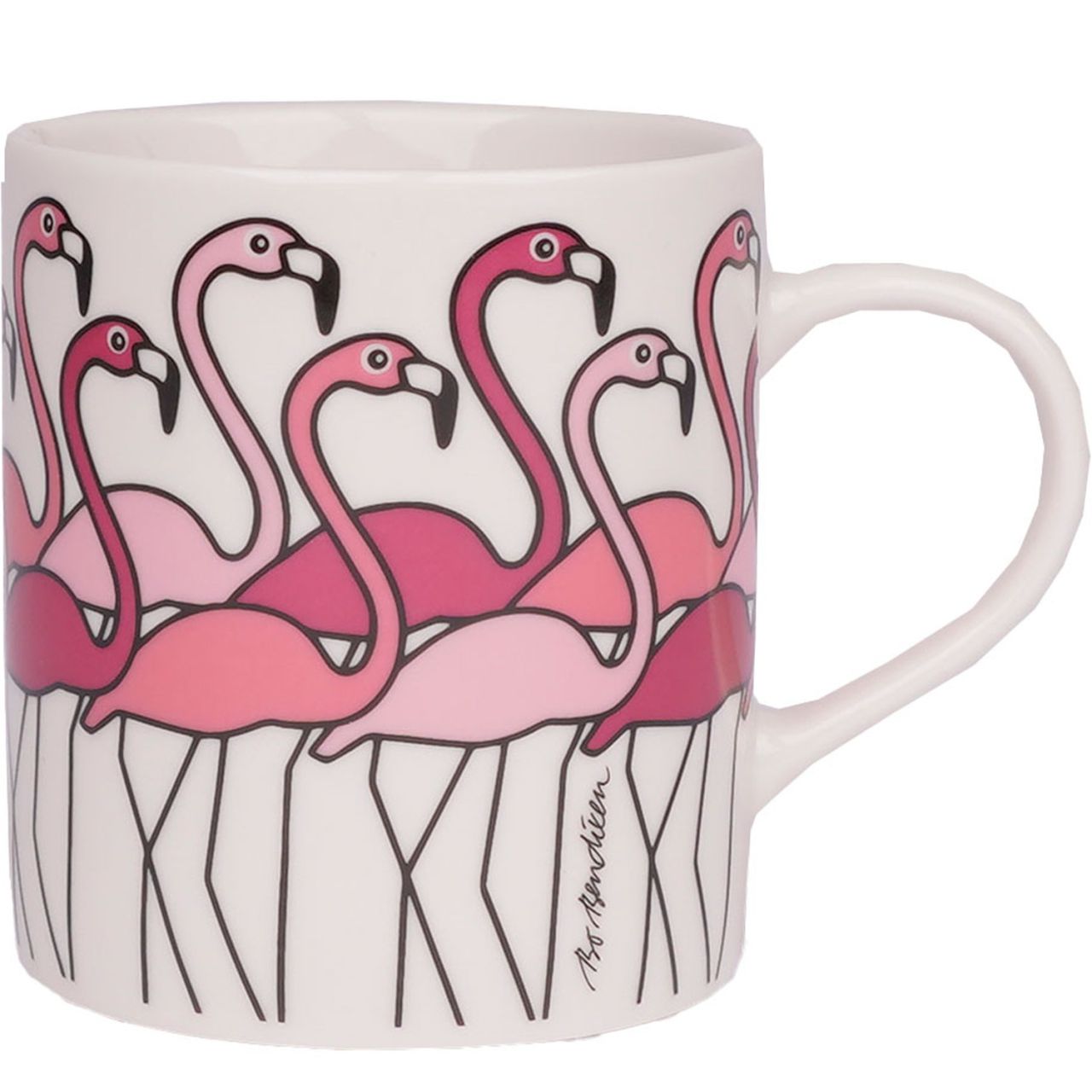 Bo Bendixen Tasse / Becher Flamingo 0,3 l rosa, weiß''