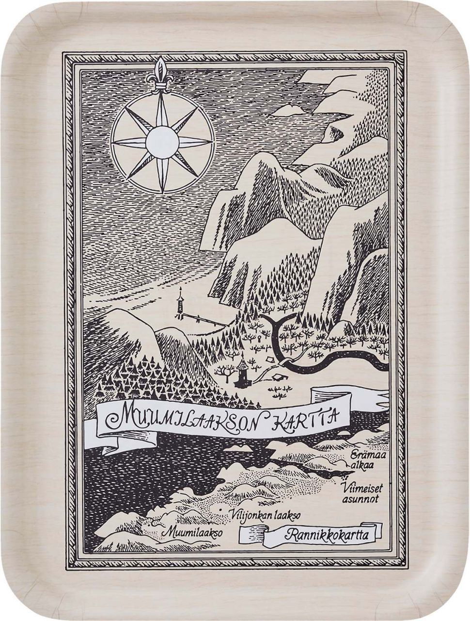 Muurla Mumins Originals Karte Mumintal Tablett 32x42 cm beige,...